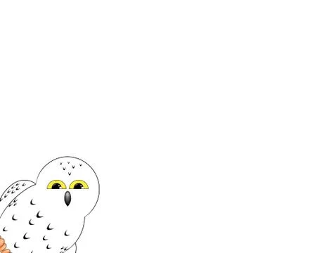 White owl isolated on a white background Stock Illustration