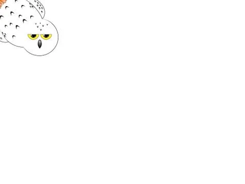 White owl isolated on a white background Stock Illustration