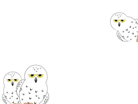 White owl isolated on a white background Stock Illustration