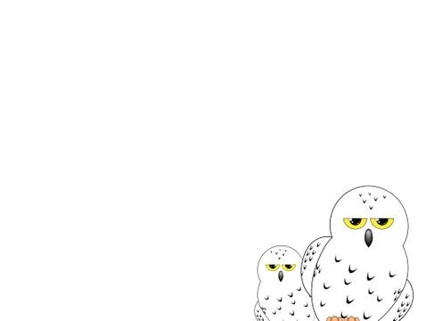 White owl isolated on a white background Stock Illustration