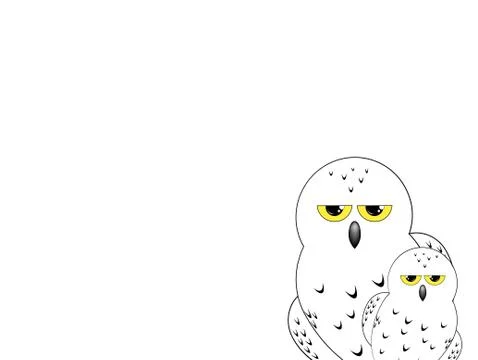 White owl isolated on a white background Stock Illustration