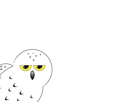 White owl isolated on a white background Stock Illustration