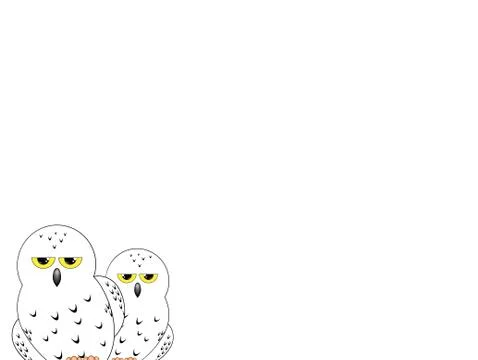 White owl isolated on a white background Stock Illustration