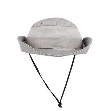 White packable hat with adjustable strap isolated on white background Stock Photos