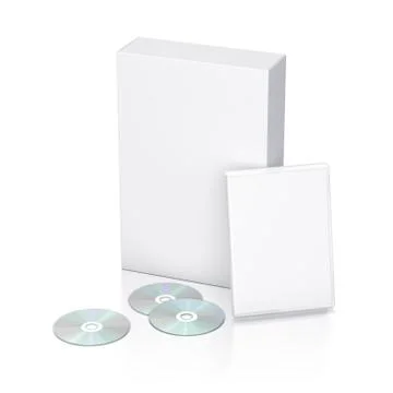 White package with 3 cd - dvd Stock Illustration