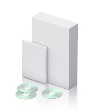 White package with 3 cd - dvd Stock Illustration
