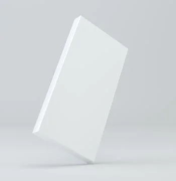 White package blank box from top front side angle. 3D illustration on studio Stock Illustration
