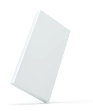 White package blank box from top front side angle. 3D illustration on studio Illustrazione stock