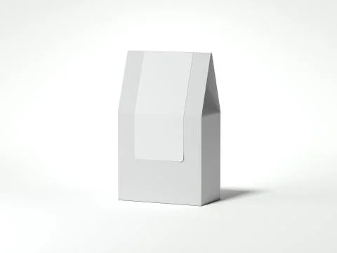 White package with blank sticker. 3d rendering Ilustração Stock