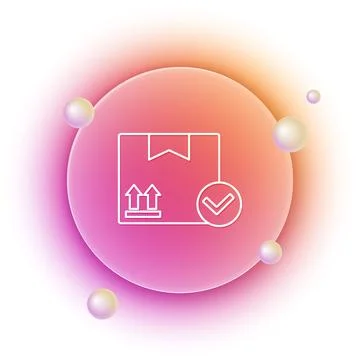 White Package box with check mark icon isolated on white background. Parcel.. Stock Illustration