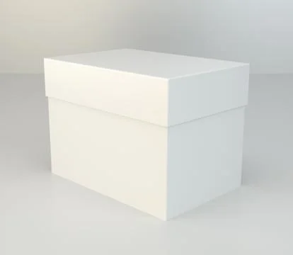 White package box on gray background Illustrazione stock