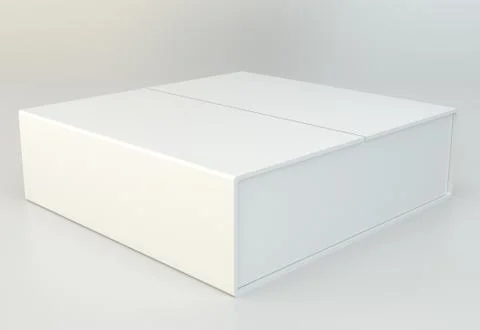 White package box on gray background Illustrazione stock