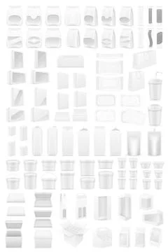 White packing big set icons vector illustration Stock Illustration