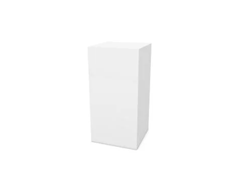 White packing box mock up on a white background. Stock Illustration