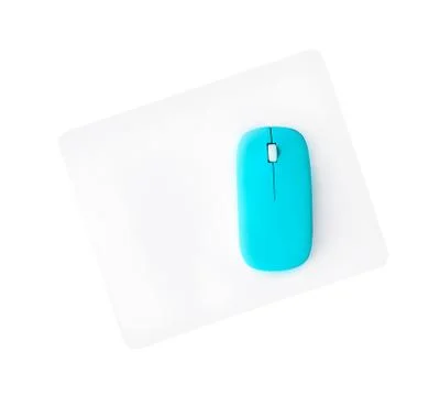 White pad with blue mouse Stock Photos