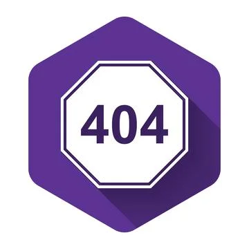 White Page with a 404 error icon isolated with long shadow. Template reports Stock Illustration