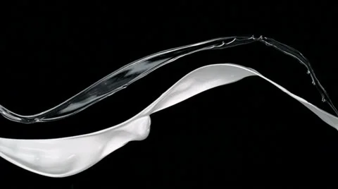 White paint and water splash in the air, Slow Motion Stock Footage 31819484