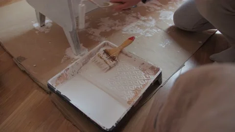 White Paint Brush Stock Footage 153153066
