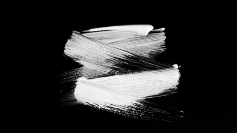 White Paint Brush Stroke Forming a Zig Zag Shape on Black Background Stock Footage 295069742