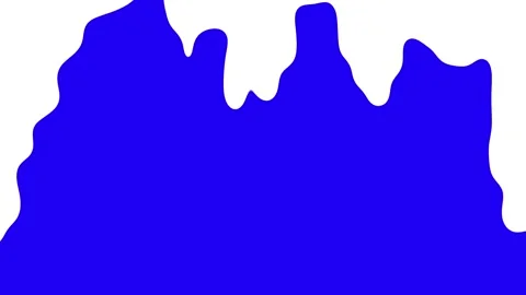 White Paint Drips on Blue Background, Liquid Flowing Down Surface Stock Footage 318314204