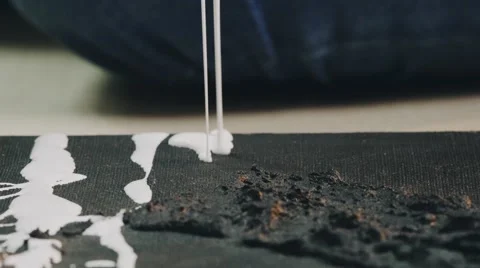 White paint line Stock Footage 64763989