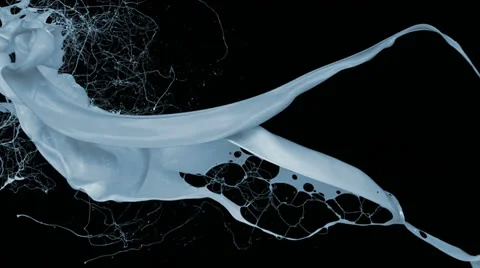White paint splash in the air, Slow Motion Video stock 25915057