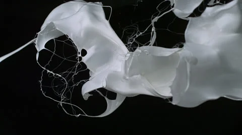 White paint splash in the air, Slow Motion Stock Footage 31819255