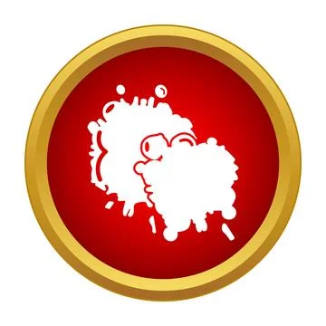 White paint splash blot icon in red circle Stock Illustration