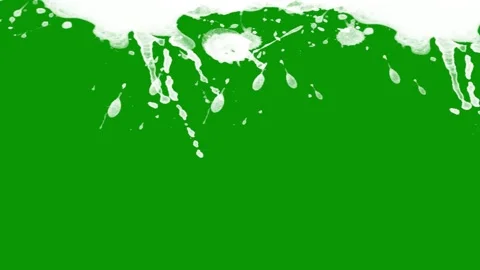 White paint splash expanding dramatically covering whole green screen. 動画素材 335742967
