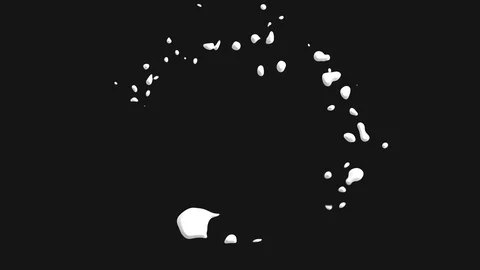 White paint splashes moving the circle on a black background. Stock Footage 120327274