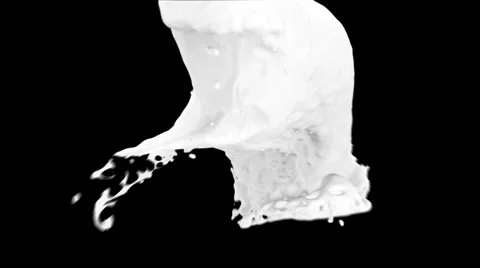 White paint splashing in abstract motion into screen, on black (FULL HD) Video stock 41544605