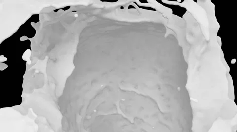 White paint splashing into screen - camera fly-through, alpha included (FULL HD) Stockbeeldmateriaal 54769562