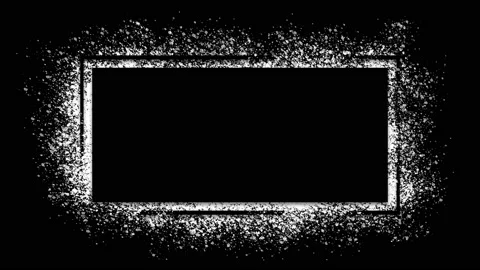 White paint splatter around a black frame, stop motion animation Stock Footage 208928343