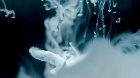 White Paint In Water In Slowmotion Stock Footage 129309755