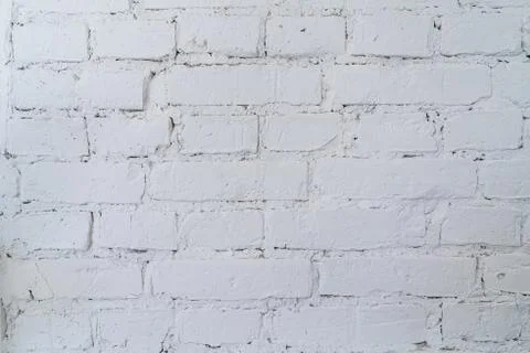 White painted brick wall background. Stock Photos