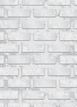 White painted brick wall seamless pattern . Eps 10 vector illustration Stock Illustration
