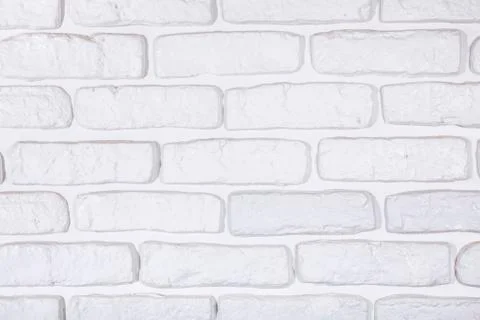 White painted brick wall texture background Stock Photos