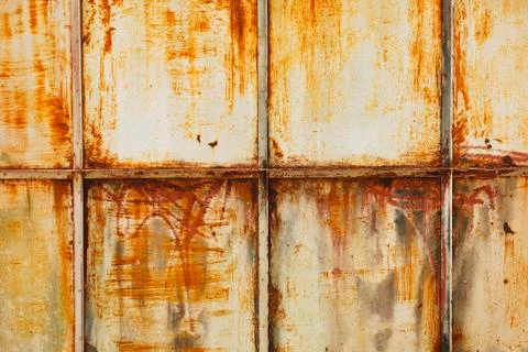 White painted metal with rust texture Stock Photos