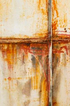 White painted metal with rust texture Stock Photos