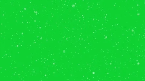 White painted snowflakes falling on a green background . Animated snowfall for Stock Footage 284471875