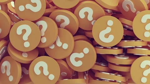 With white pair of gold earrings on group question marks pile orange pills ma... Video stock 335981502