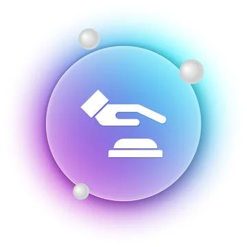 White Palm print recognition icon isolated on white background. Biometric h.. Stock Illustration