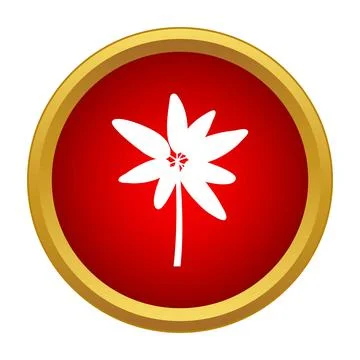 White palm tree icon in red circle button イラスト素材