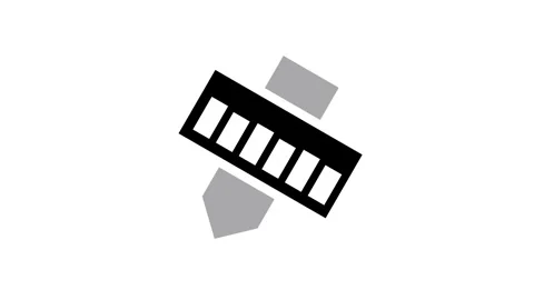 White panel displaying a ruler and eraser icon animation Stock Footage 338005099