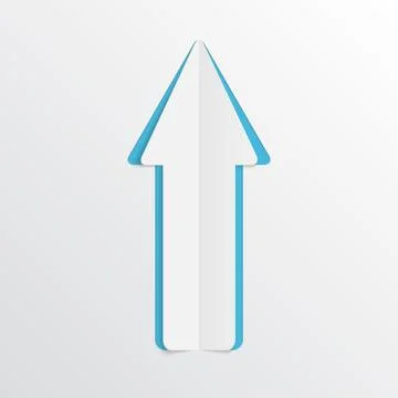 White paper arrow. Vector illustration. Stock Illustration
