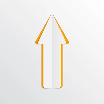 White paper arrow. Vector illustration. Illustrazione stock