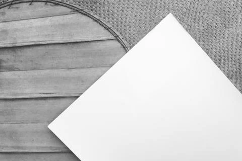 White paper background with copy space in black and white. Stock Photos