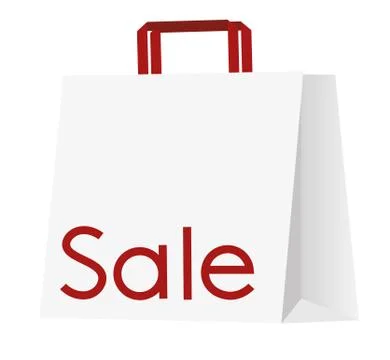 White paper bag with sale Stock Illustration