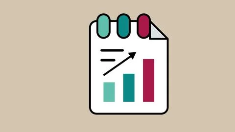 A white paper with a bar graph on it Stock Illustration