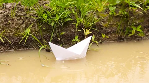 White paper boat Stock Footage 64422331